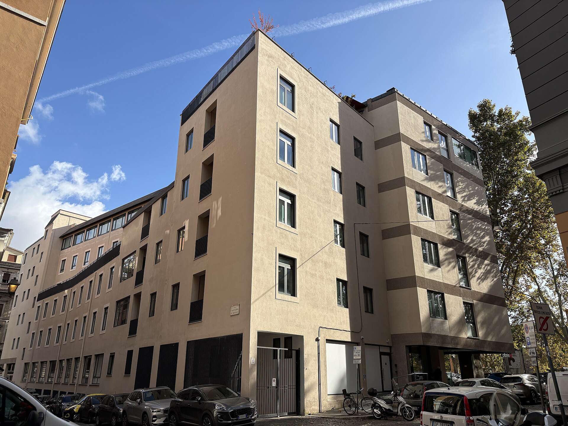 Rear of the hotel at citizenM Rome Isola Tiberina
