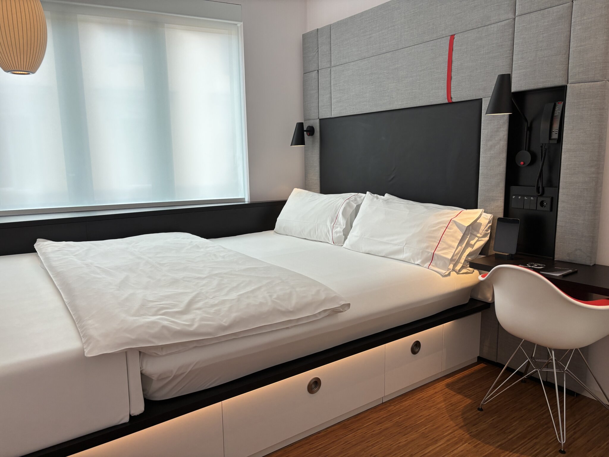 Actual guest room at citizenM Rome Isola Tiberina