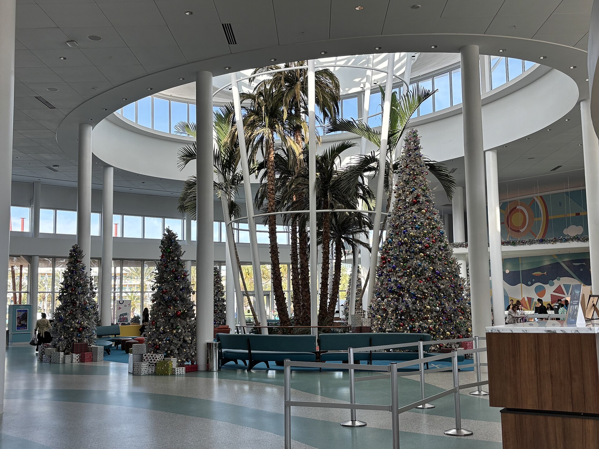 An interior photo at the retro-styled Cabana Bay